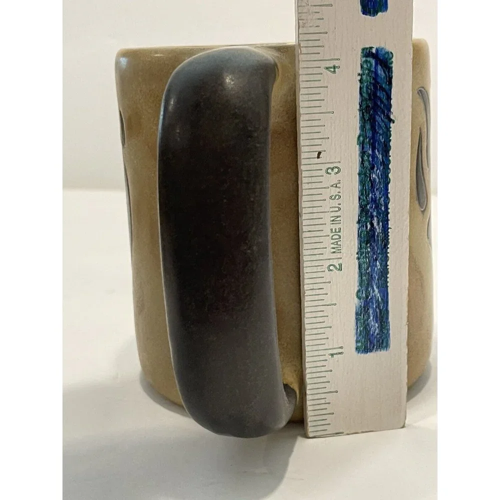 Mara of Mexico Brown Stoneware Coffee Mug Tea Cup Sun Energy Positivity Clarity - Picture 8 of 9
